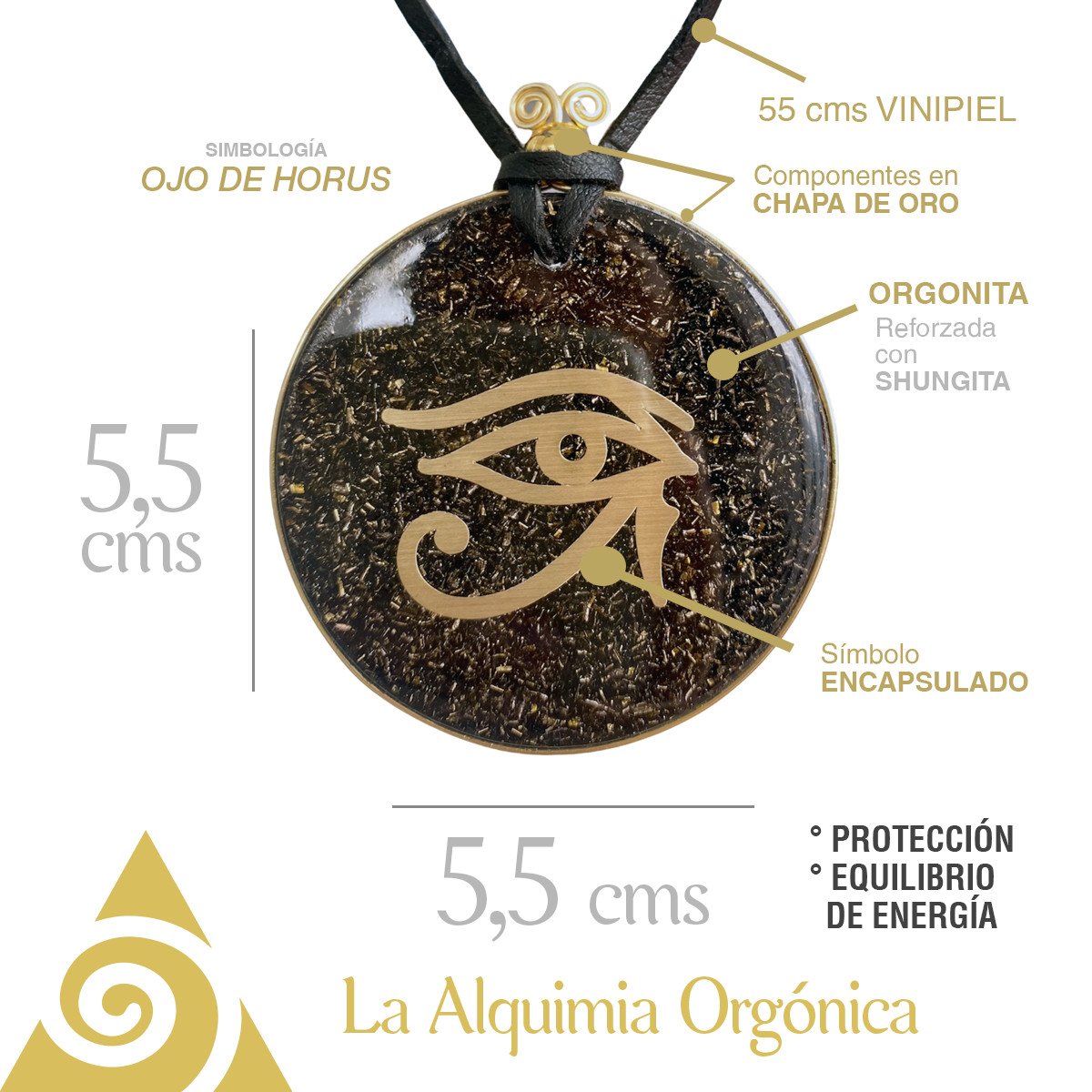 Medallón Orgonita Ojo de Horus - Imagen 3