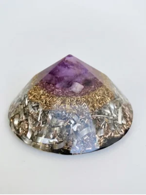 orgonita diamante amatista claridad prosperidad 65mm