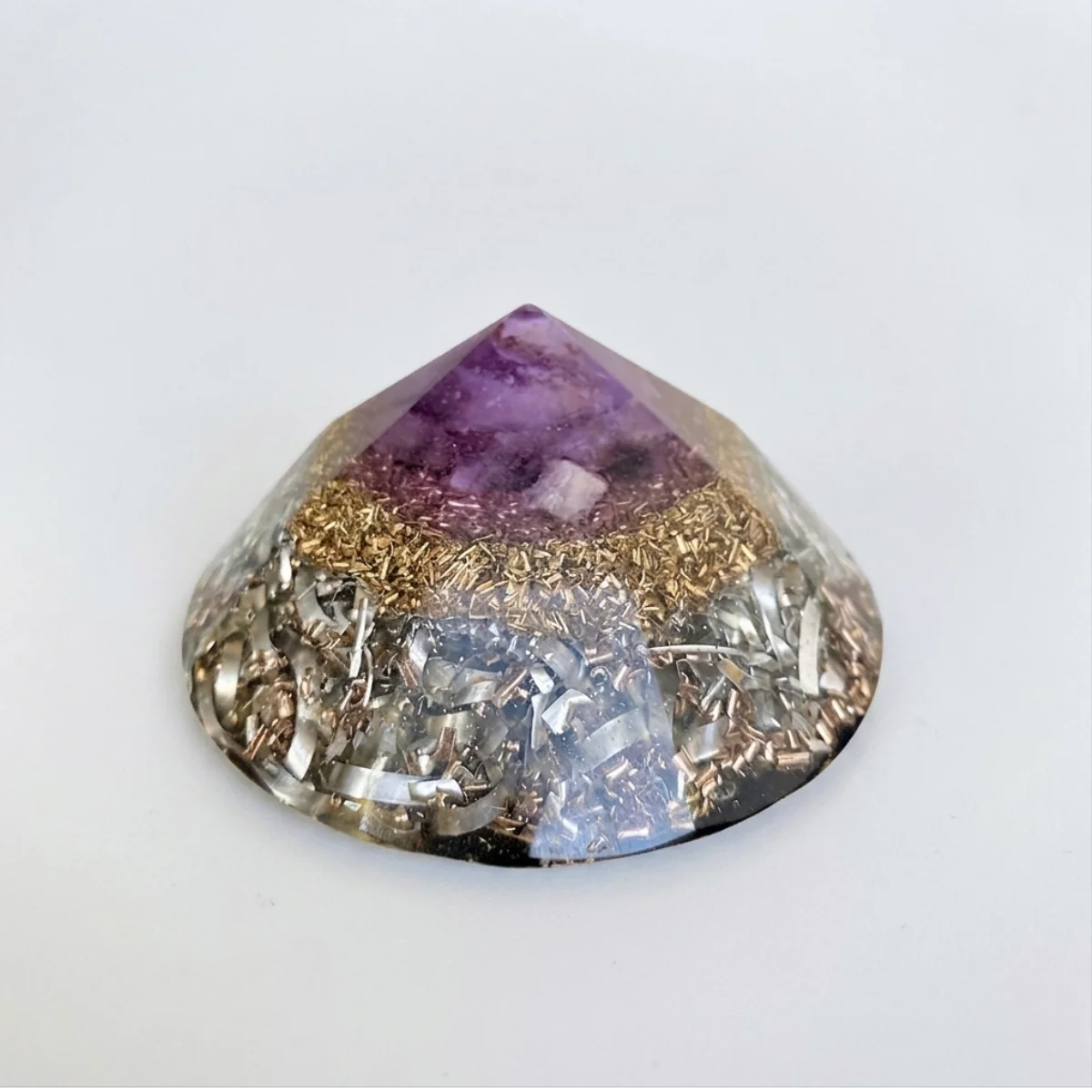 orgonita diamante amatista claridad prosperidad 65mm