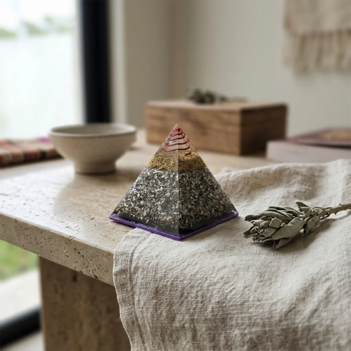 piramide micerinos p cuarzo rosa meditación altar