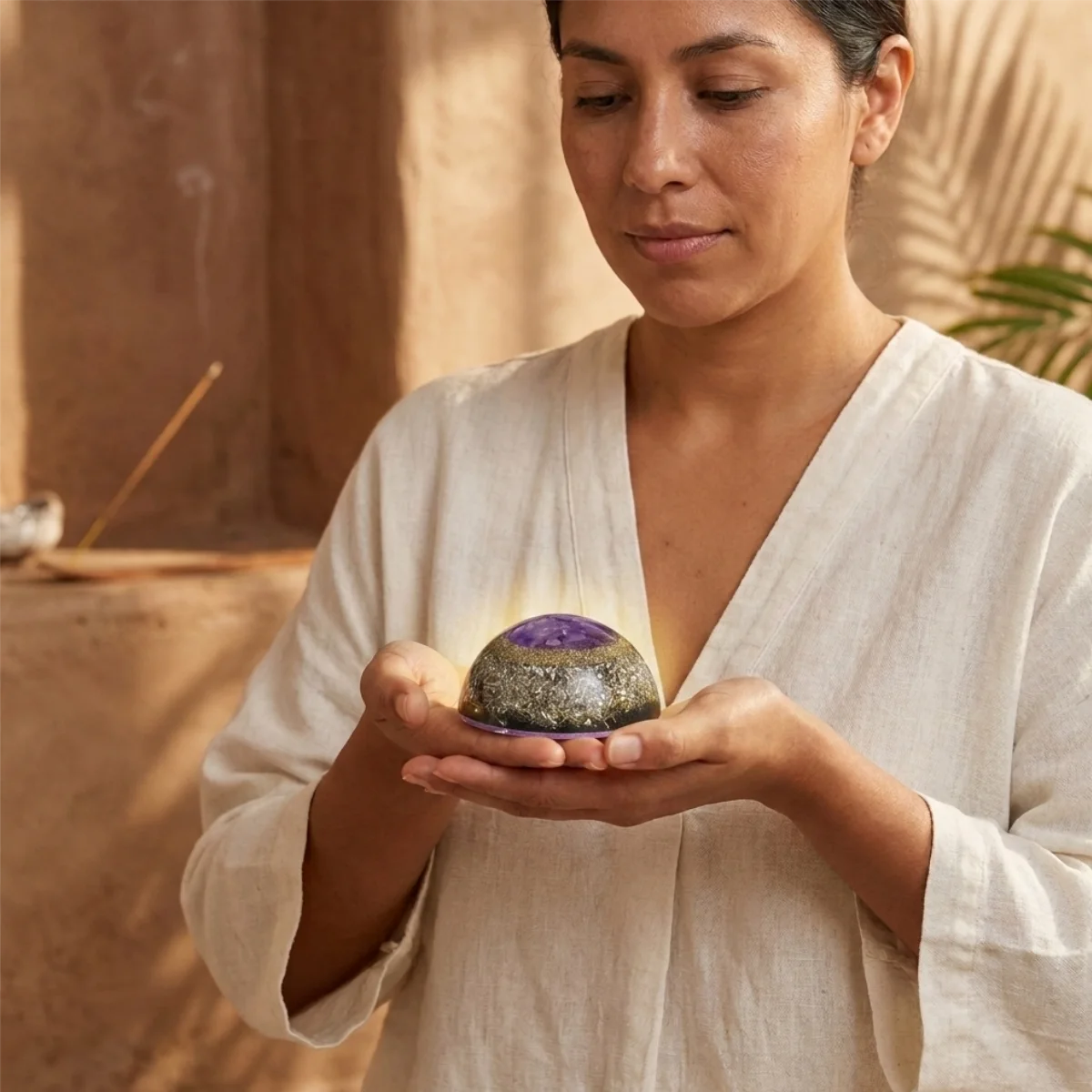 orgonita circum amatista chakras superiores meditación
