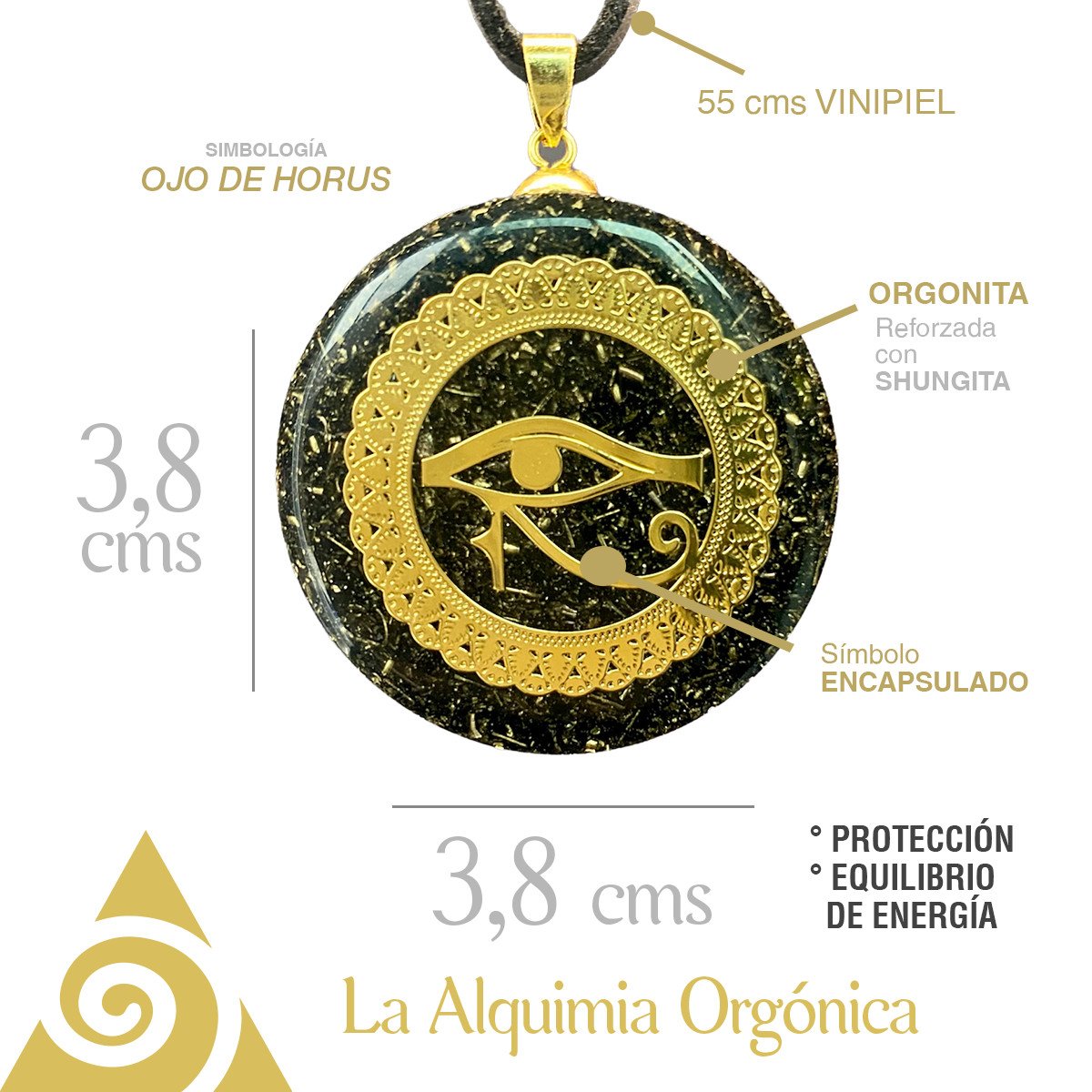 Collar Orgonita Ojo de Horus - Imagen 3