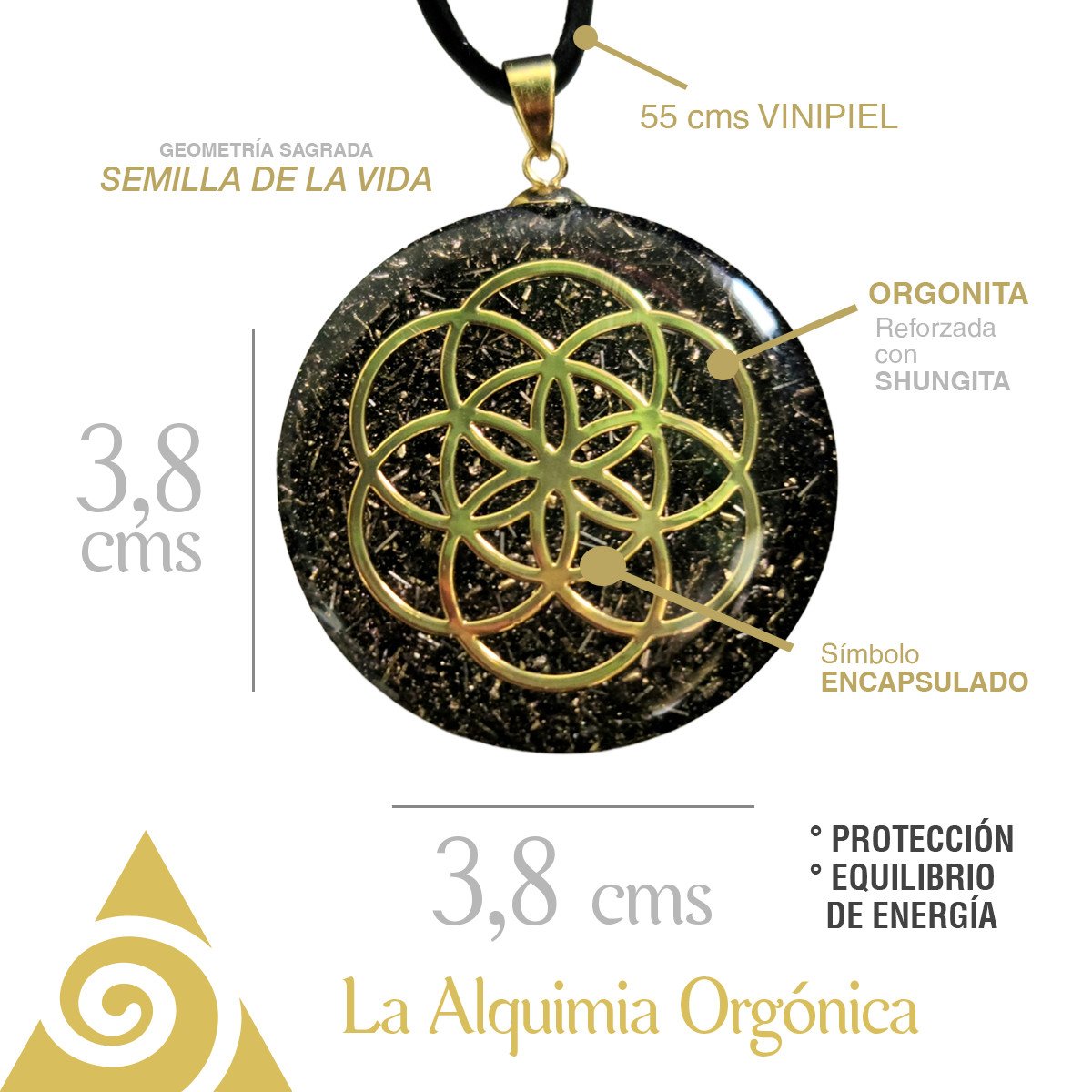 Collar Orgonita Semilla de la Vida - Imagen 3