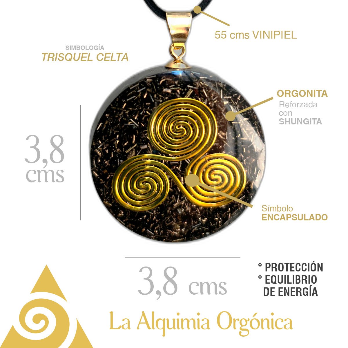 Collar Orgonita Triskel Celta - Imagen 3