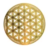 flor de la vida metálica dorada geometría sagrada 8cm