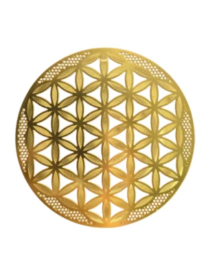 Flor de la Vida Metálica Dorada