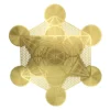 cubo de metatron metálico gold geometría sagrada