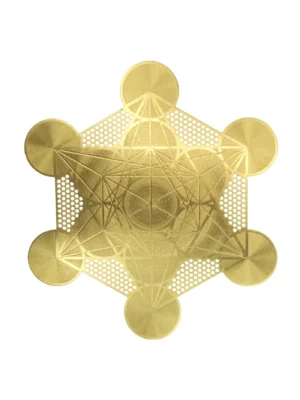 Cubo De Metatron Metálico Gold