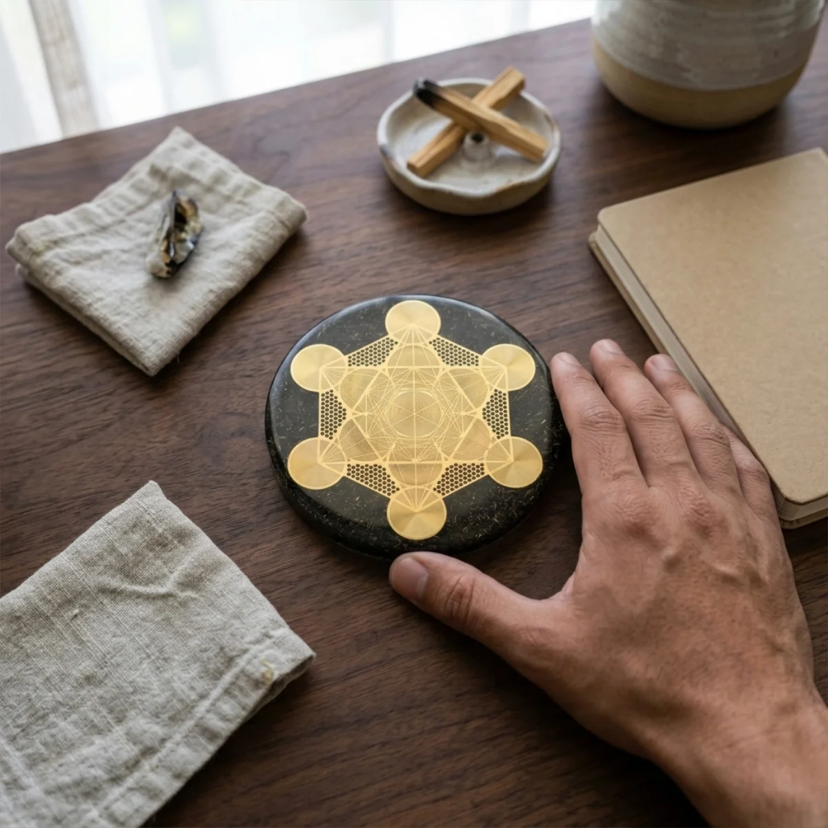 cargador orgonita metatron meditación campo energético