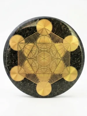 cargador orgonita cubo de metatron 8cm geometría sagrada